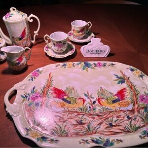 Limoges Hand-painted Tea set by Rochard